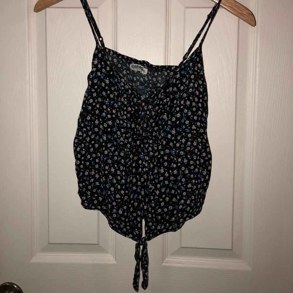 Flower Printed Garage Tank Top